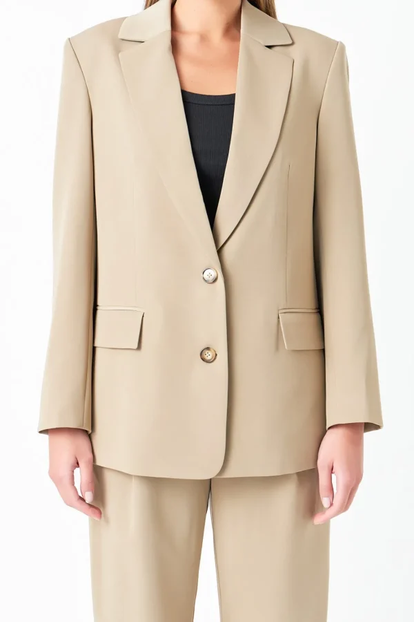GREY LAB Matching Sets | Blazers*- Single Breasted Oversized Blazer KHAKI