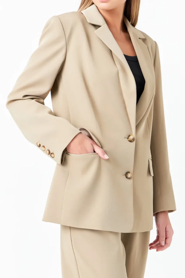 GREY LAB Matching Sets | Blazers*- Single Breasted Oversized Blazer KHAKI