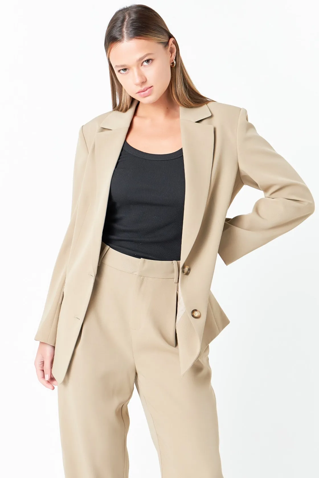 grey_lab__single_breasted_4.webp GREY LAB Matching Sets | Blazers*- Single Breasted Oversized Blazer KHAKI