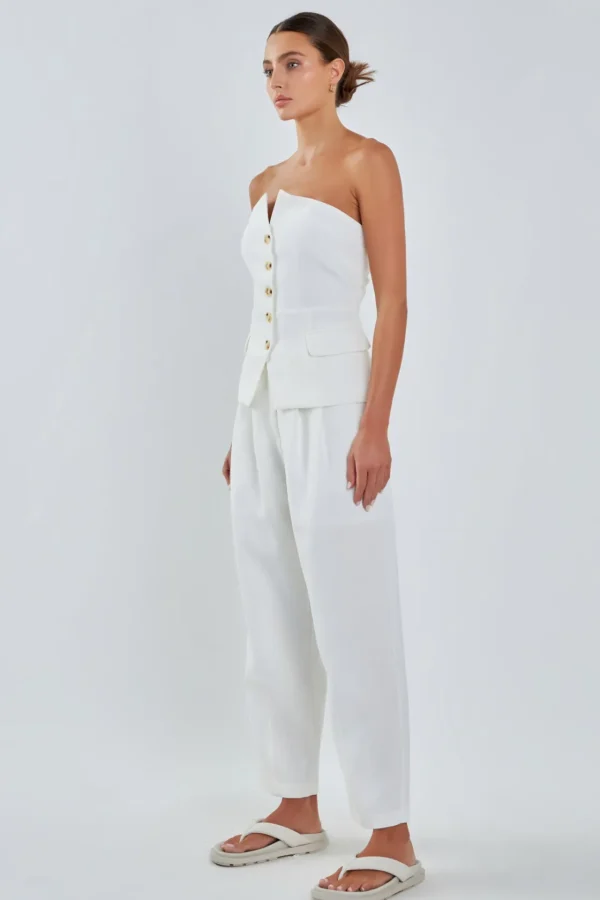 GREY LAB Tops*- Sleeveless Bustier Vest WHITE