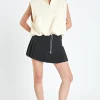 GREY LAB Tops*- Sleeveless Zippered Hoodie CREAM