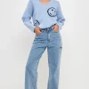 GREY LAB Sweaters & Knits | Tops*- Smile Long Sleeve Sweater POWDERBLUE