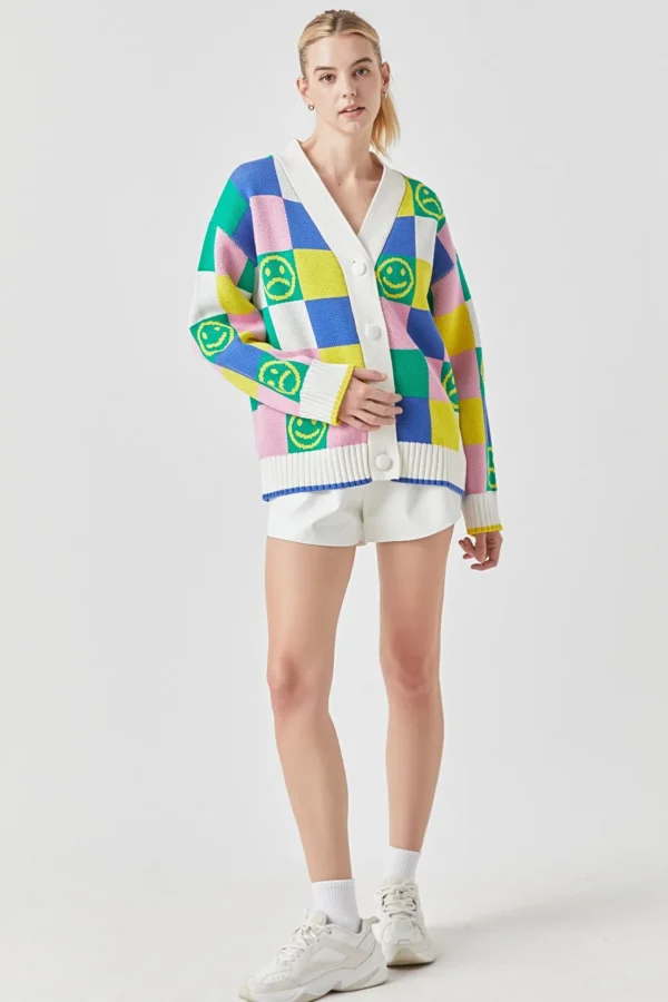 GREY LAB Sweaters & Knits | Tops*- Smiley Colorblock Knit Cardigan MULTI