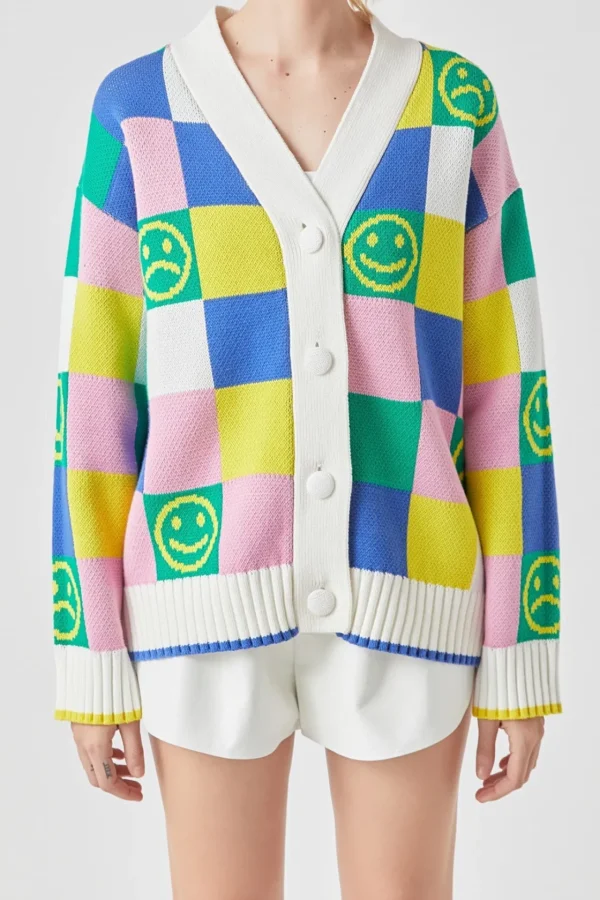 GREY LAB Sweaters & Knits | Tops*- Smiley Colorblock Knit Cardigan MULTI