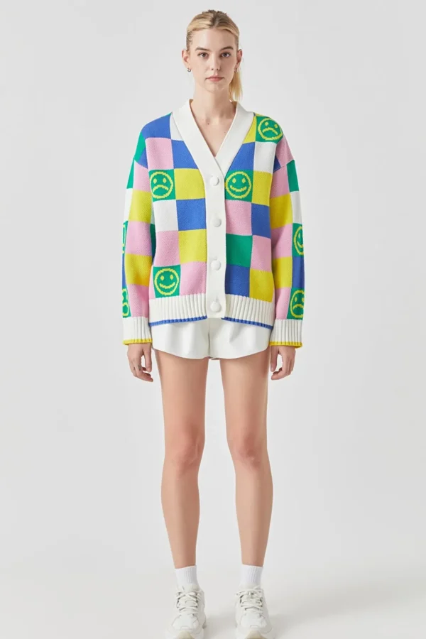 GREY LAB Sweaters & Knits | Tops*- Smiley Colorblock Knit Cardigan MULTI