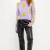 GREY LAB Sweaters & Knits*- Smiley Face Sweater LILACMULTI