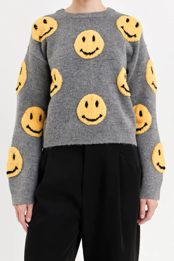 GREY LAB Sweaters & Knits | Tops*- Smiley Face Sweater