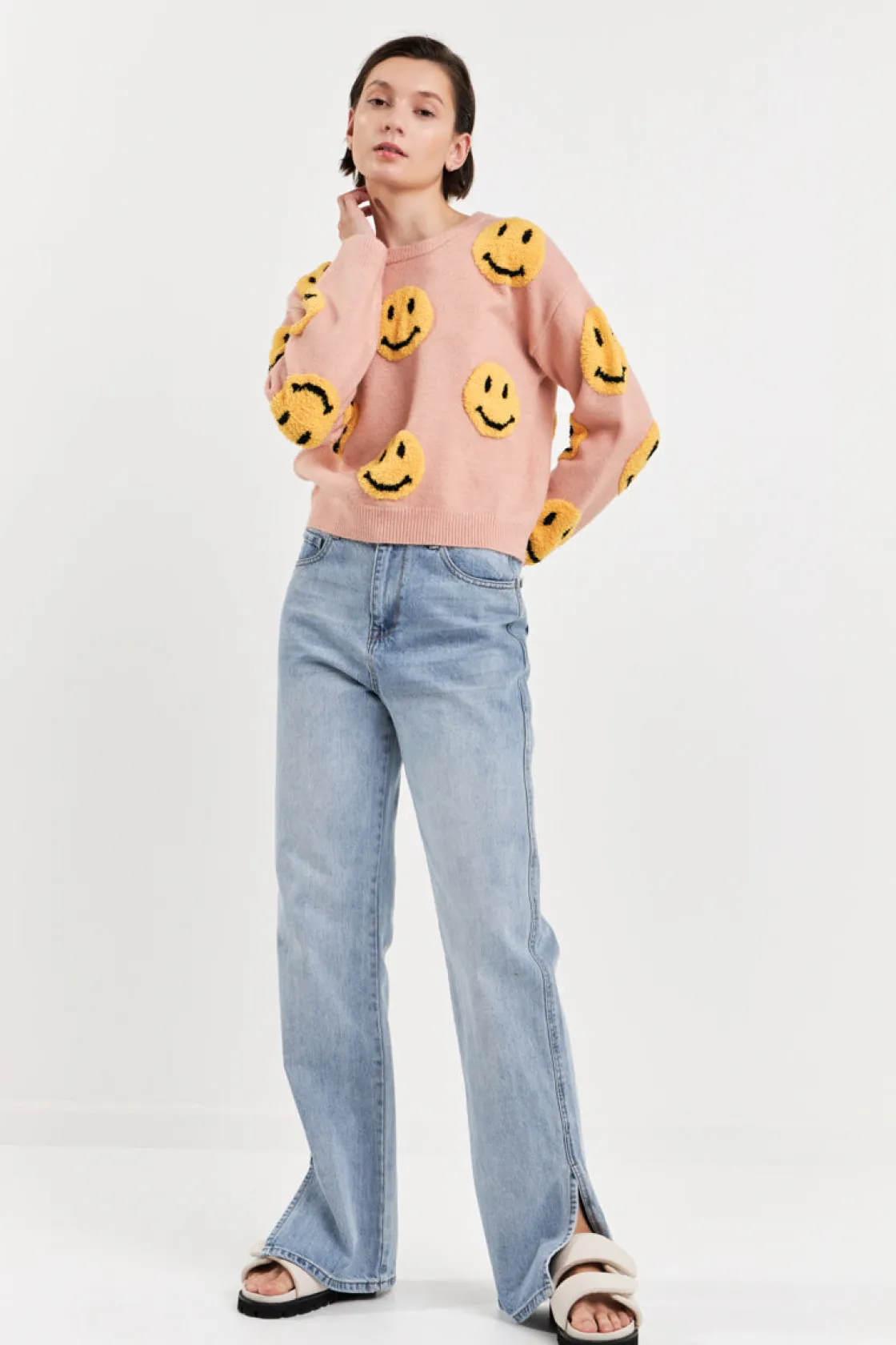 grey_lab__smiley_face_swe_9.webp GREY LAB Sweaters & Knits | Tops*- Smiley Face Sweater