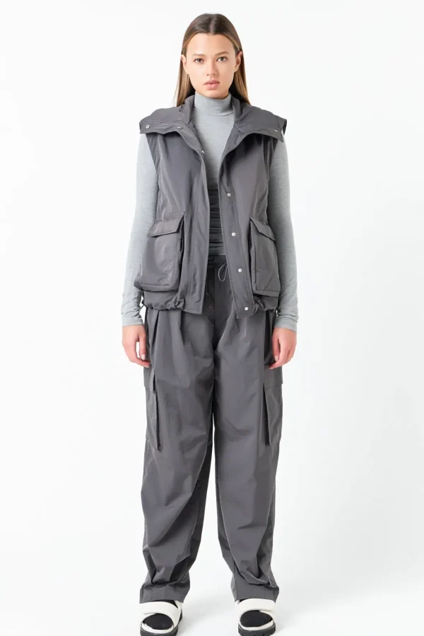 GREY LAB Matching Sets | Tops*- Snap Button Boxy Vest GREY