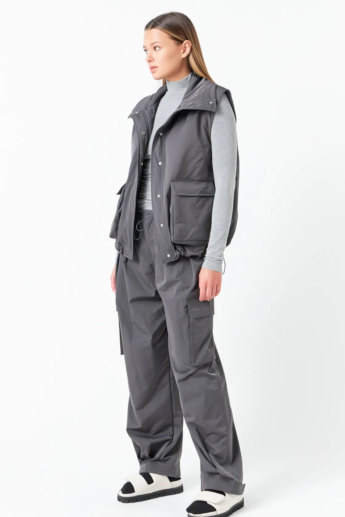 grey_lab__snap_button_box_2.webp GREY LAB Matching Sets | Tops*- Snap Button Boxy Vest GREY