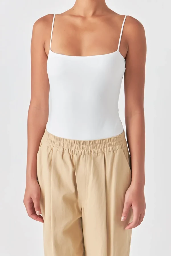 GREY LAB Tops*- Soft Cami Bodysuit WHITE