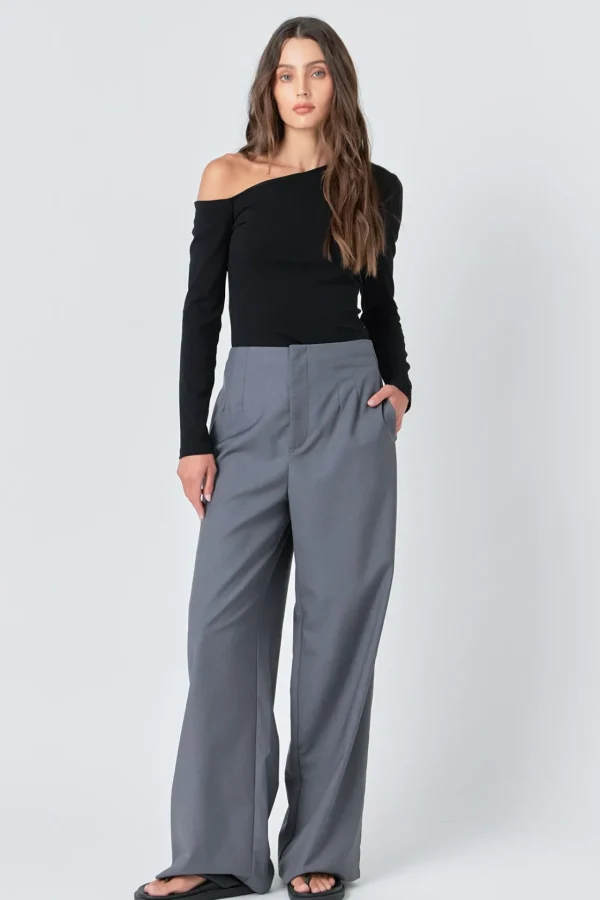 GREY LAB Sweaters & Knits | Tops*- Soft Knit Asymmetrical Top BLACK