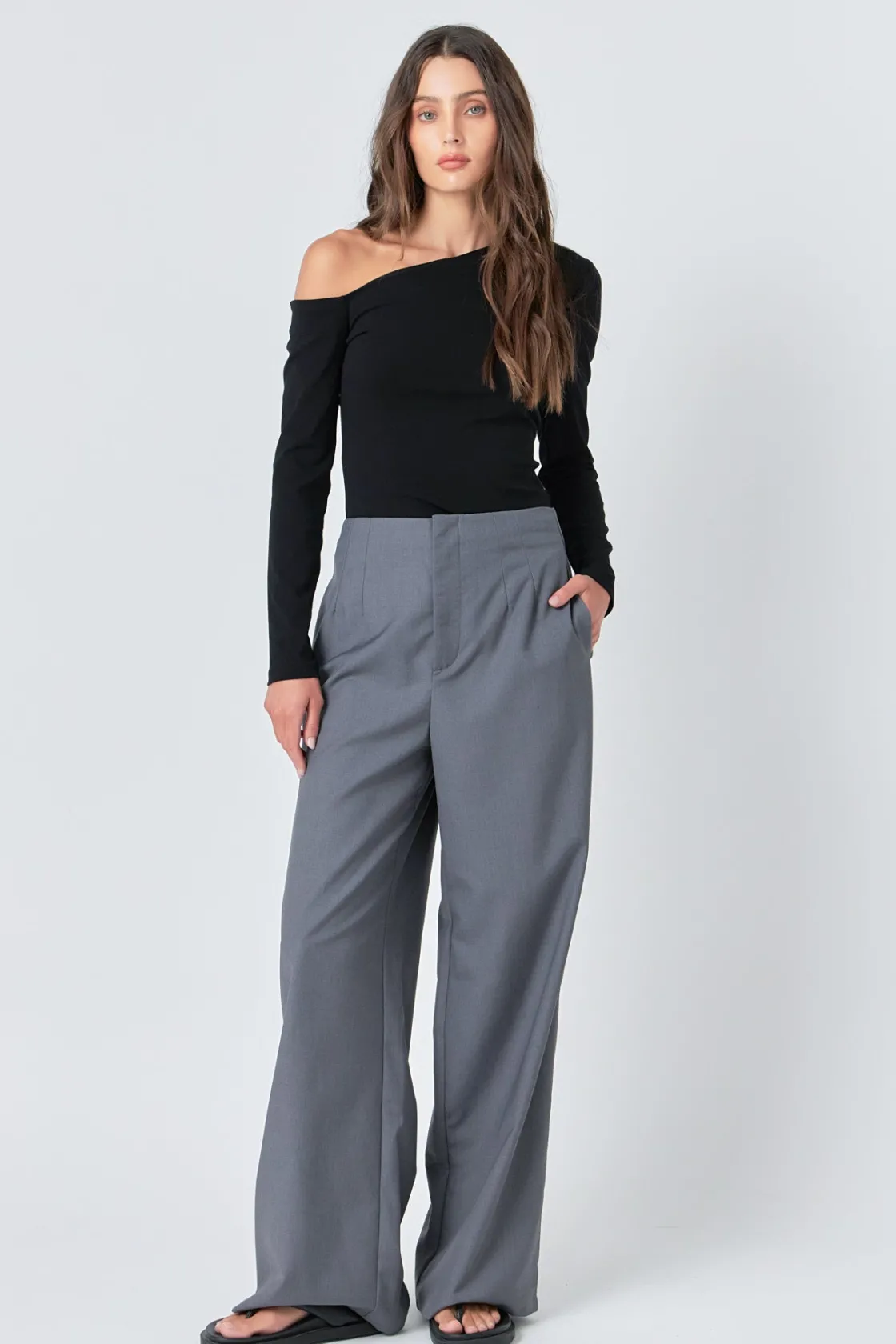 grey_lab__soft_knit_asymm_0.webp GREY LAB Sweaters & Knits | Tops*- Soft Knit Asymmetrical Top BLACK