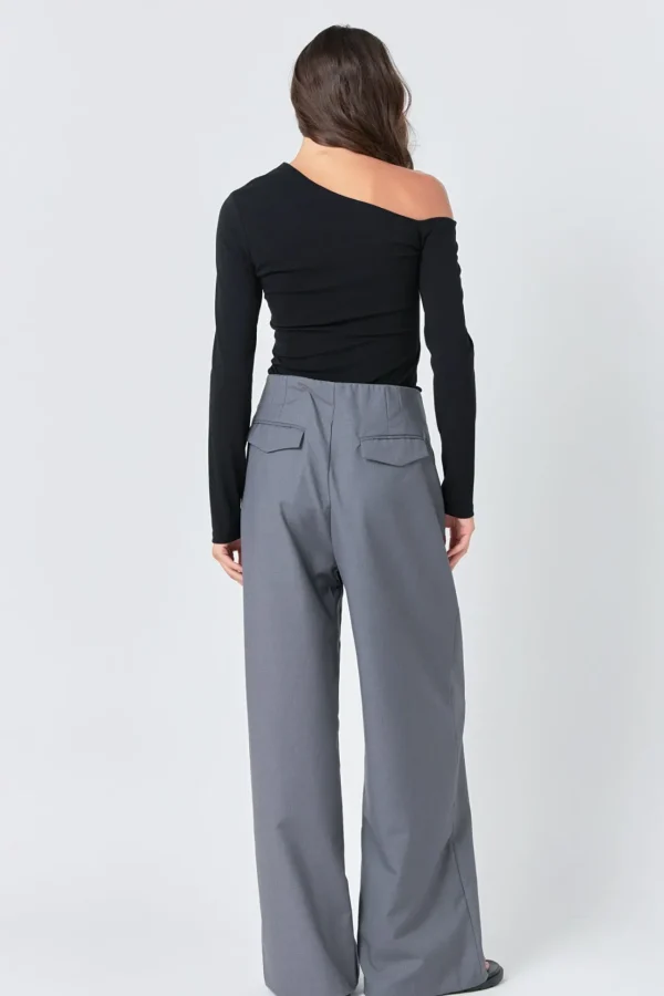 GREY LAB Sweaters & Knits | Tops*- Soft Knit Asymmetrical Top BLACK