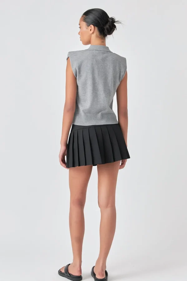 GREY LAB Sweaters & Knits | Tops*- Soft Sleeveless Knit Polo Top