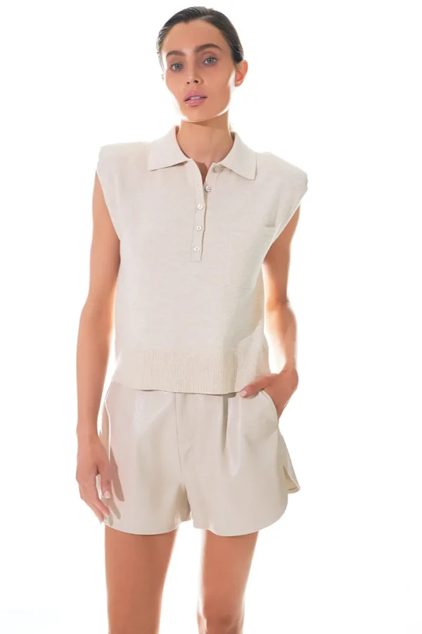 GREY LAB Sweaters & Knits | Tops*- Soft Sleeveless Knit Polo Top