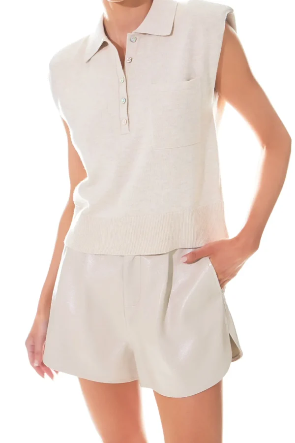 GREY LAB Sweaters & Knits | Tops*- Soft Sleeveless Knit Polo Top
