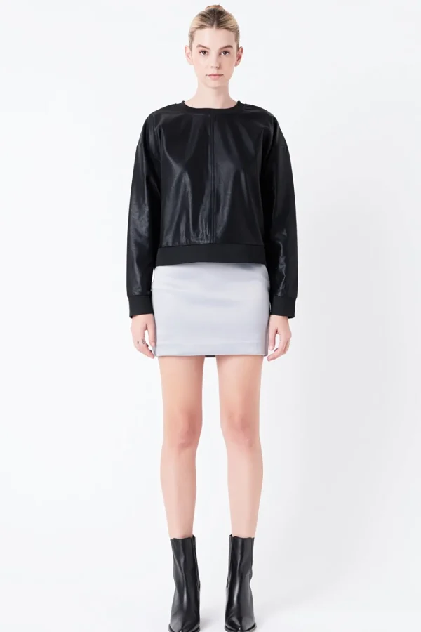 GREY LAB Skirts | Tops*- Solid Satin Fit Mini Skirt