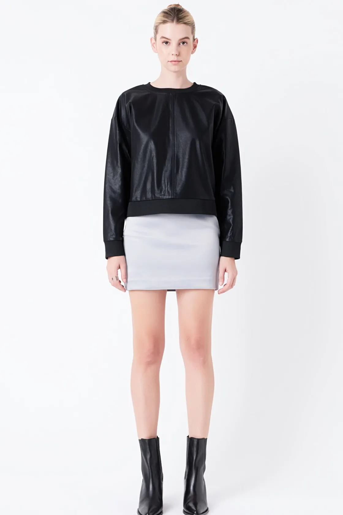 grey_lab__solid_satin_fit_0.webp GREY LAB Skirts | Tops*- Solid Satin Fit Mini Skirt