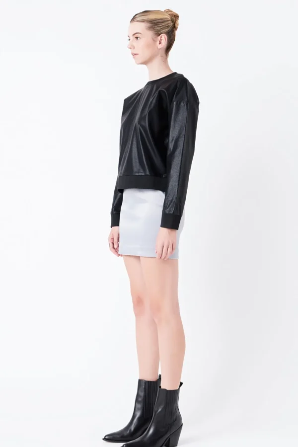 GREY LAB Skirts | Tops*- Solid Satin Fit Mini Skirt