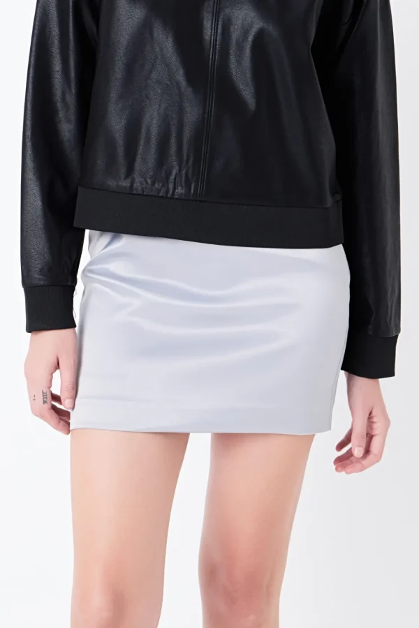 GREY LAB Skirts | Tops*- Solid Satin Fit Mini Skirt