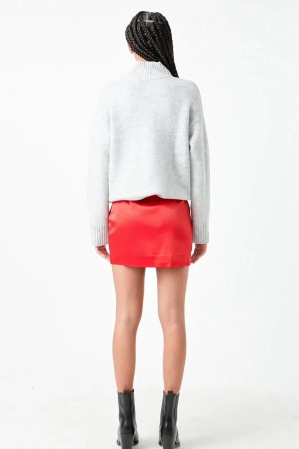 GREY LAB Skirts | Tops*- Solid Satin Fit Mini Skirt