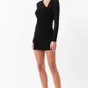 GREY LAB Little Black Dress | Tops*- Sparkly Mini Dress with Cut out Detail BLACK