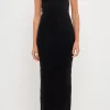 GREY LAB Tops*- Strap Contrast Solid Knit Midi Dress BLACK/WHITE