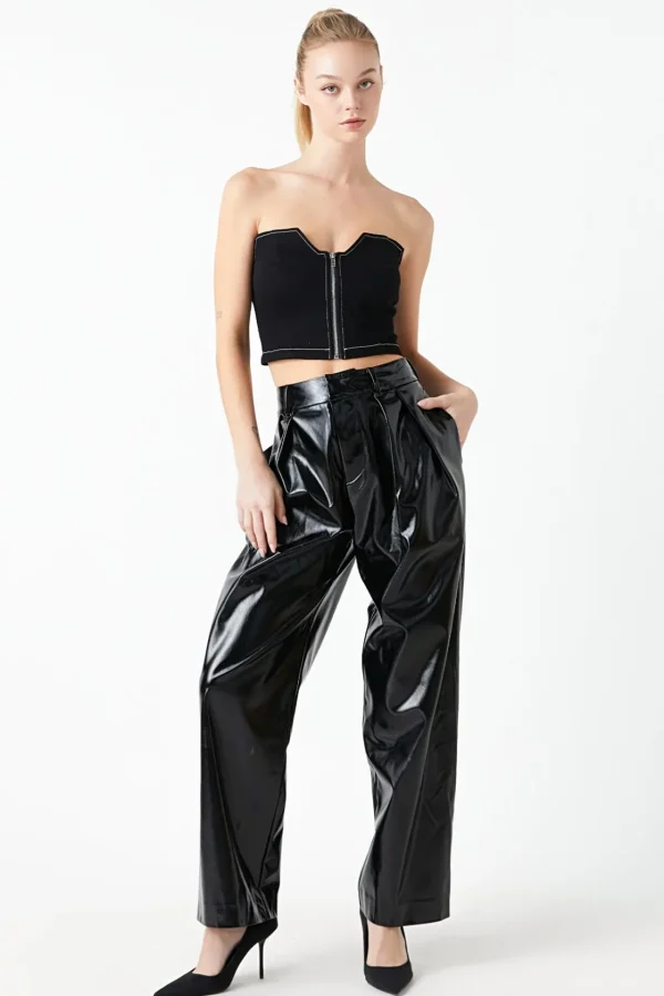 GREY LAB Tops*- Strapless Denim Top JETBLACK