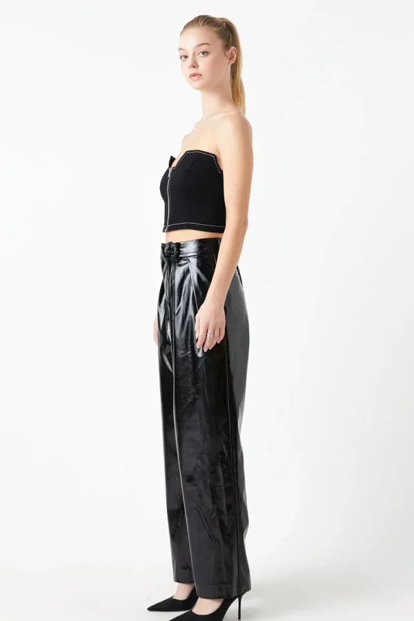 GREY LAB Tops*- Strapless Denim Top JETBLACK