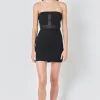 GREY LAB Strapless | Tops*- Strapless Mesh Mini Dress BLACK