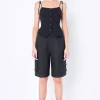 GREY LAB Tops*- Strappy Bow Fitted Vest BLACK