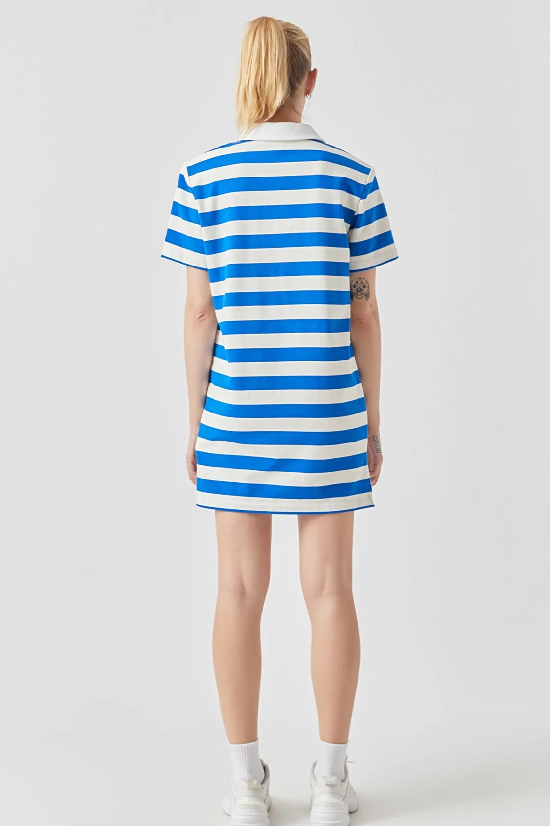 grey_lab__stripe_collar_m_3.webp GREY LAB Tops*- Stripe Collar Mini Dress BLUE/WHITE