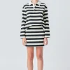 GREY LAB Tops*- Stripe Collar Sweatshirt BLACK