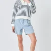 GREY LAB Tops*- Stripe Terry Sweatshirt WHITE/NAVY