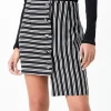GREY LAB Skirts | Tops*- Striped Asymmetrical Skirt BLACK/WHITE