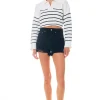GREY LAB Sweaters & Knits | Tops*- Striped Crop Poly Sweater CREAM/BLACK