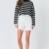 GREY LAB Sweaters & Knits | Tops*- Striped Cropped Sweater BLACK/WHITE