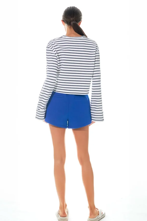 GREY LAB Tops*- Striped Cropped Top WHITE/NAVY