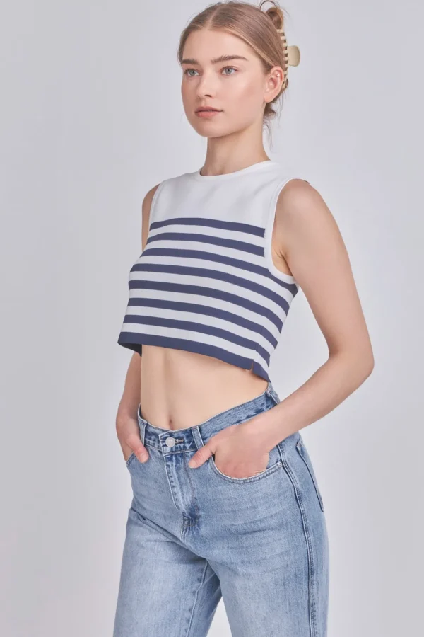 GREY LAB Sweaters & Knits | Tops*- Striped Knit Sleeveless Top