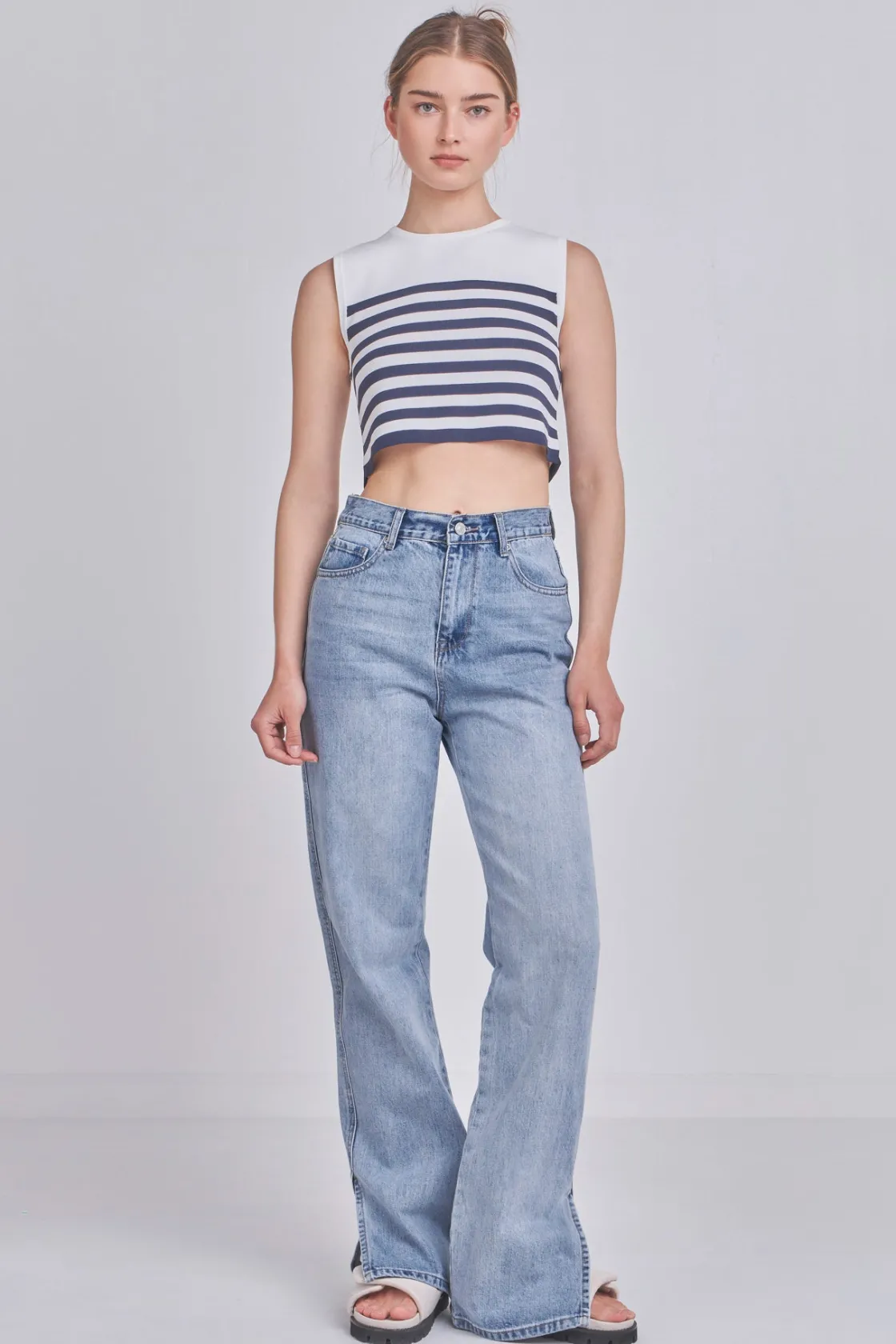 grey_lab__striped_knit_sl_5.webp GREY LAB Sweaters & Knits | Tops*- Striped Knit Sleeveless Top