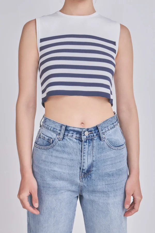 GREY LAB Sweaters & Knits | Tops*- Striped Knit Sleeveless Top