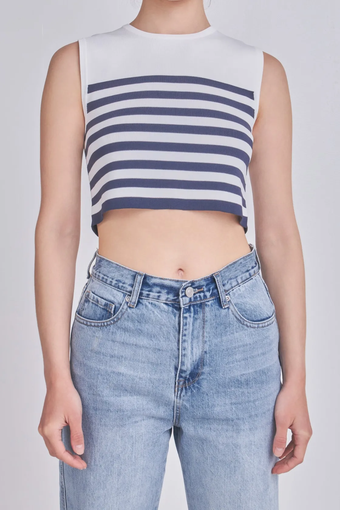 grey_lab__striped_knit_sl_6.webp GREY LAB Sweaters & Knits | Tops*- Striped Knit Sleeveless Top