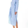 GREY LAB Tops*- Striped Maxi Shirt Dress POWDERBLUE/NAVY