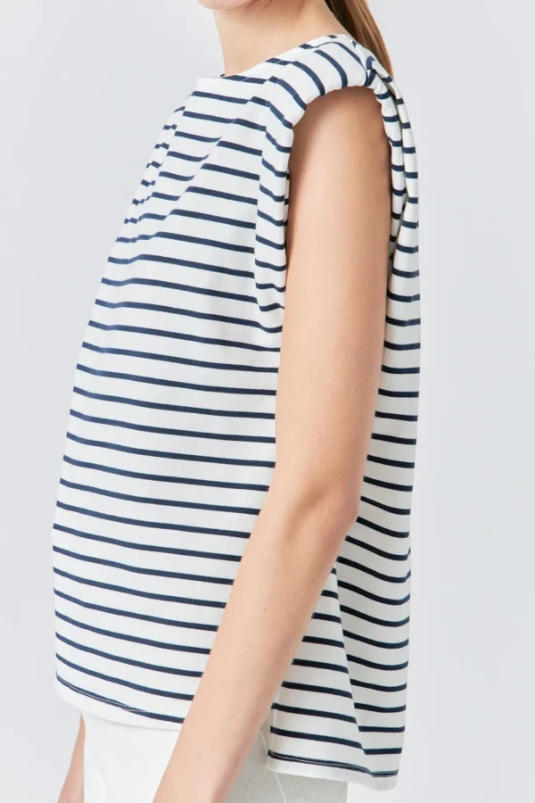 GREY LAB Tops*- Striped Padded Sleeveless Top OFFWHITE/NAVY