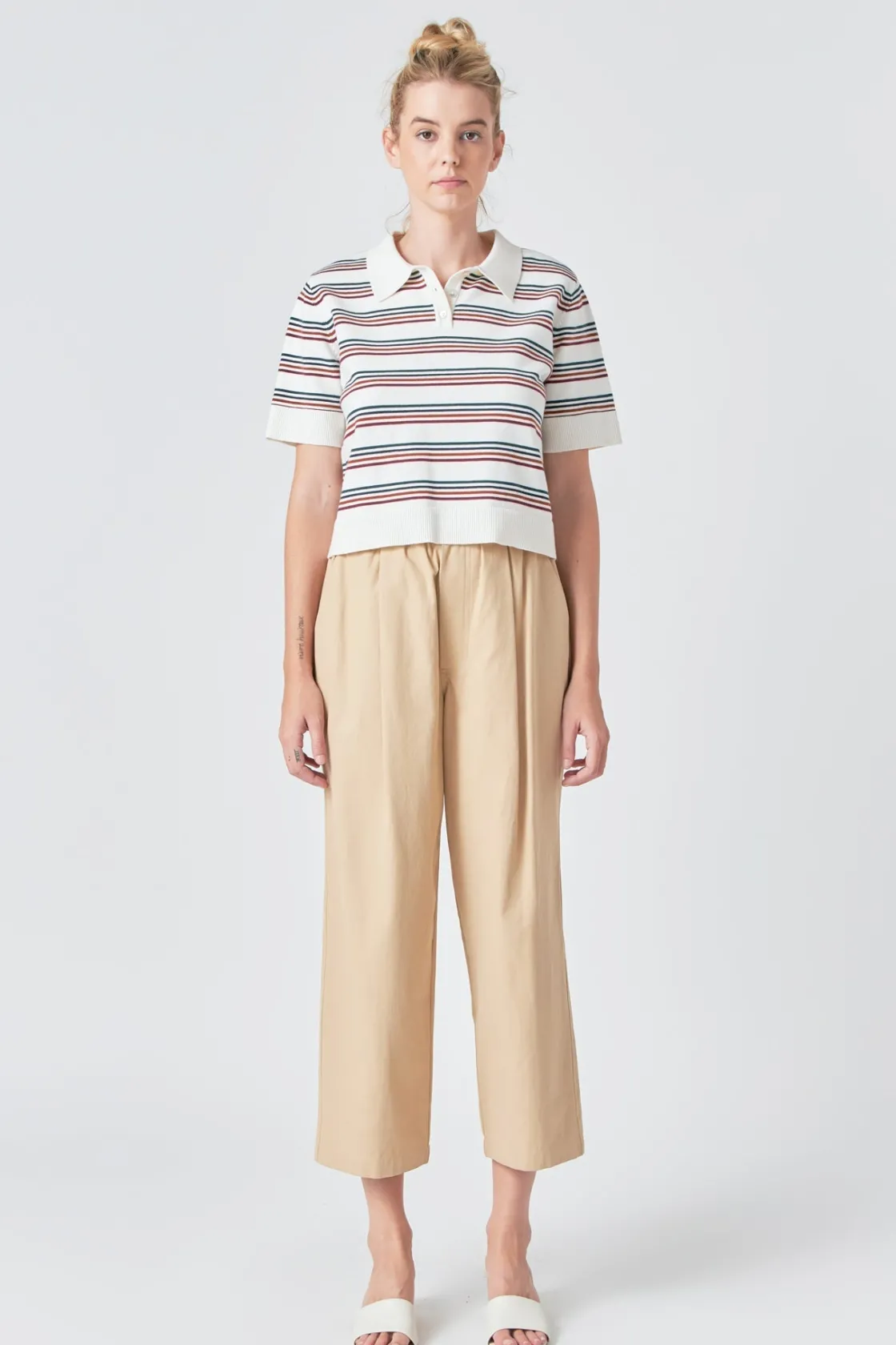 grey_lab__striped_polo_kn_0.webp GREY LAB Sweaters & Knits | Shirts & Blouses*- Striped Polo Knit Shirt MULTI