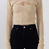 GREY LAB Sweaters & Knits | Tops*- Super Crop Knit Top BEIGE