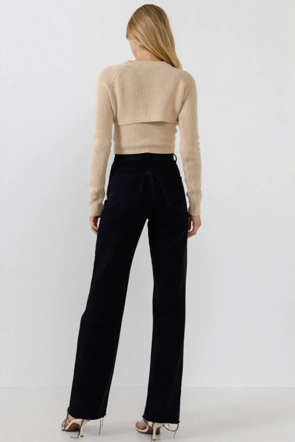 GREY LAB Sweaters & Knits | Tops*- Super Crop Knit Top BEIGE