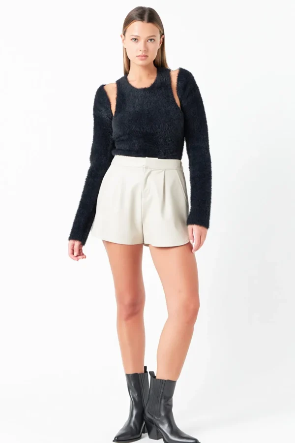 GREY LAB Tops*- Sweater Tank And Shrug Set BLACK