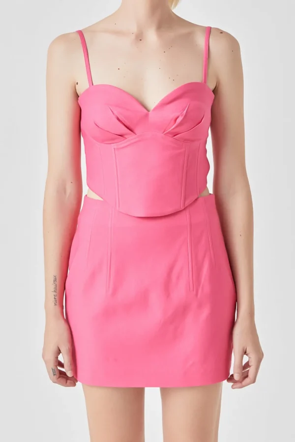 GREY LAB Tops*- Sweetheart Neck Bustier Top PINK